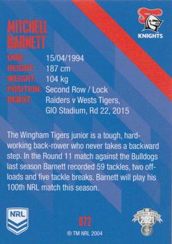 2021 NRL Traders #072 Mitchell Barnett Back